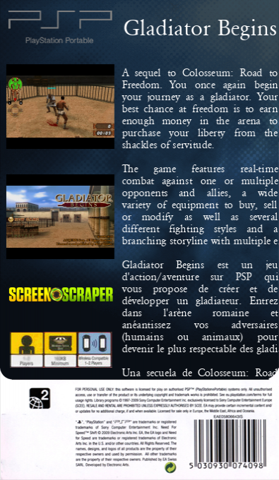 Gladiator Begins — box-2D-back (SS)