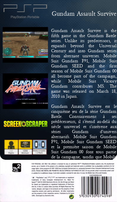 Gundam Assault Survive — box-2D-back (SS)