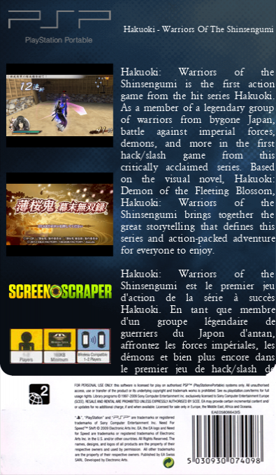 Hakuoki - Warriors Of The Shinsengumi — box-2D-back (SS)