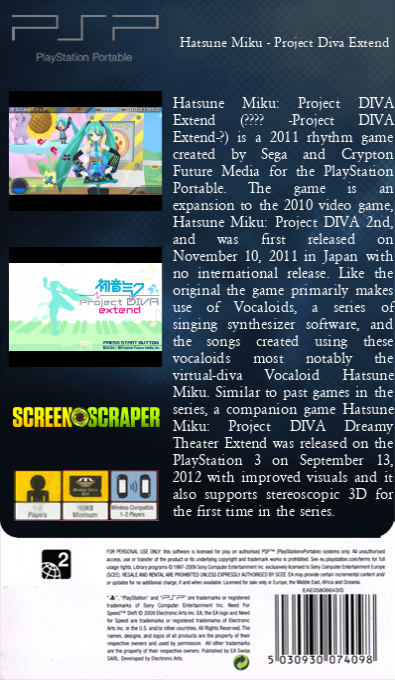 Hatsune Miku - Project Diva Extend — box-2D-back (SS)