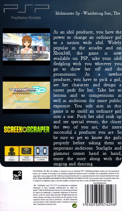Idolmaster Sp - Wandering Star, The — box-2D-back (SS)