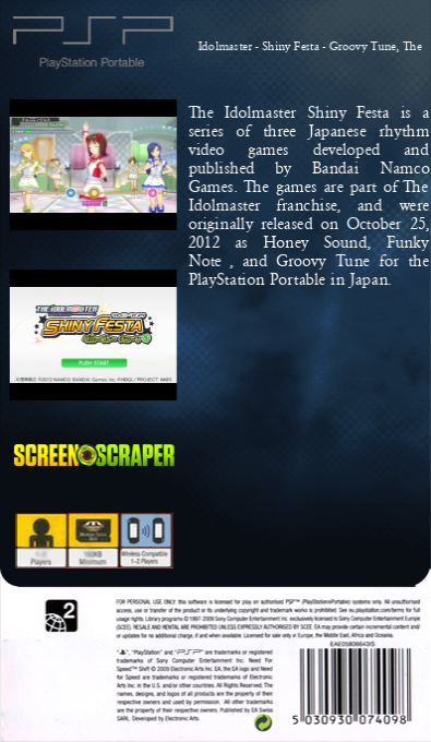 Idolmaster - Shiny Festa - Groovy Tune, The — box-2D-back (SS)