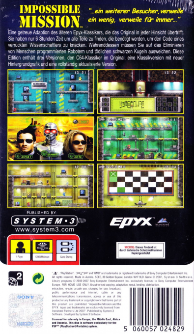 Impossible Mission — box-2D-back (DE)