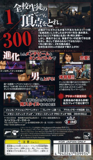 Kenka Bancho 4 - Ichinen Sensou — box-2D-back (JP)