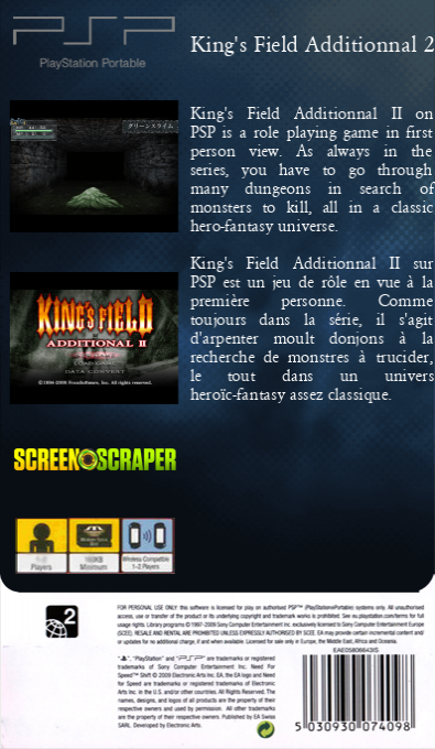 King's Field Additionnal 2 — box-2D-back (SS)