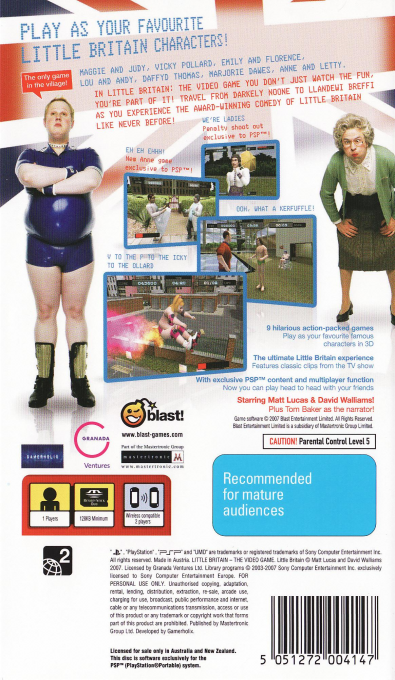 Little Britain - The Video Game — box-2D-back (EU)