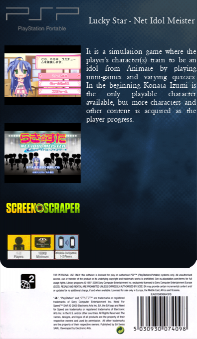 Lucky Star - Net Idol Meister — box-2D-back (SS)