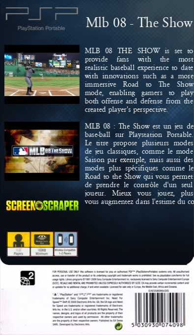 Mlb 08 - The Show — box-2D-back (SS)