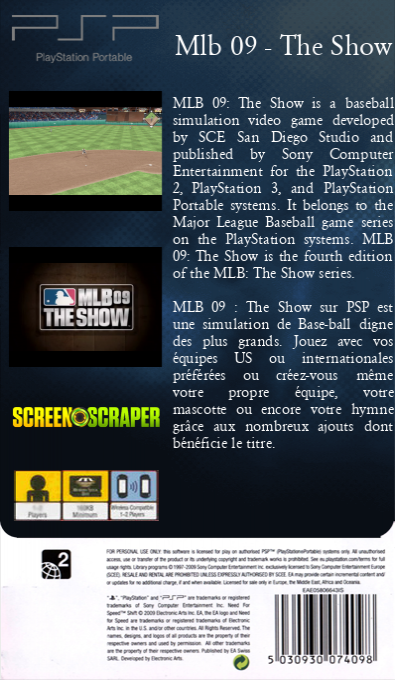 Mlb 09 - The Show — box-2D-back (SS)