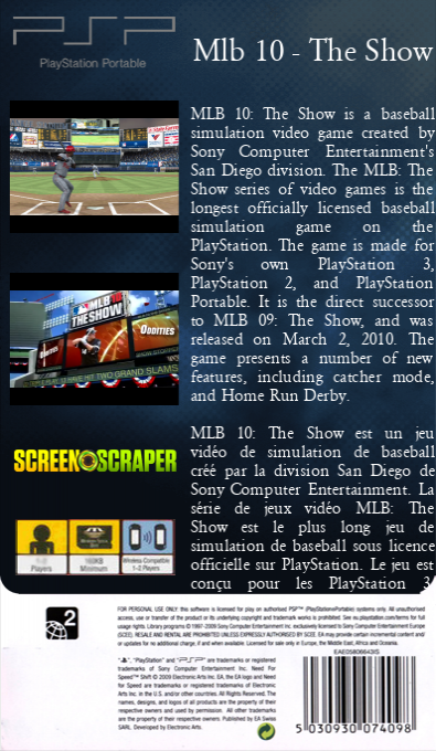 Mlb 10 - The Show — box-2D-back (SS)