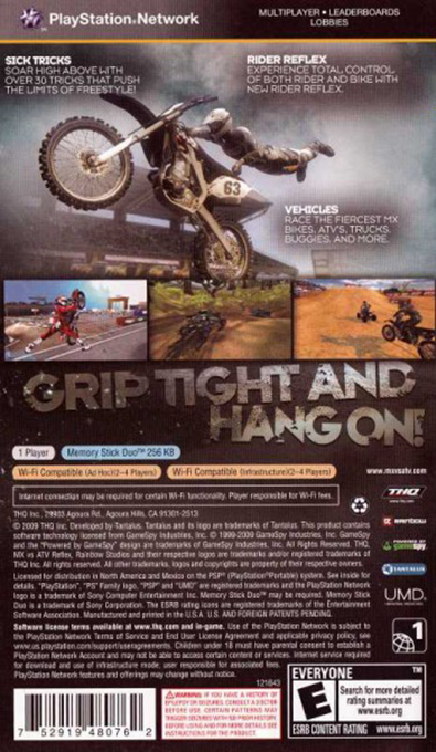 Mx Vs Atv Reflex — box-2D-back (US)