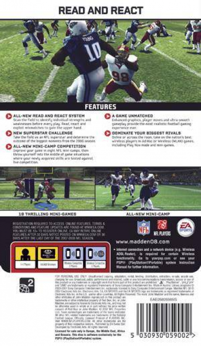 Madden Nfl 08 — box-2D-back (EU)