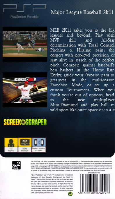Major League Baseball 2k11 — box-2D-back (SS)