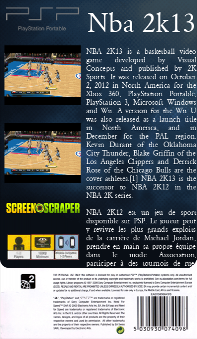 Nba 2k13 — box-2D-back (SS)