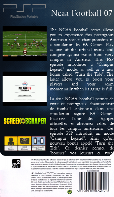 Ncaa Football 07 — box-2D-back (SS)
