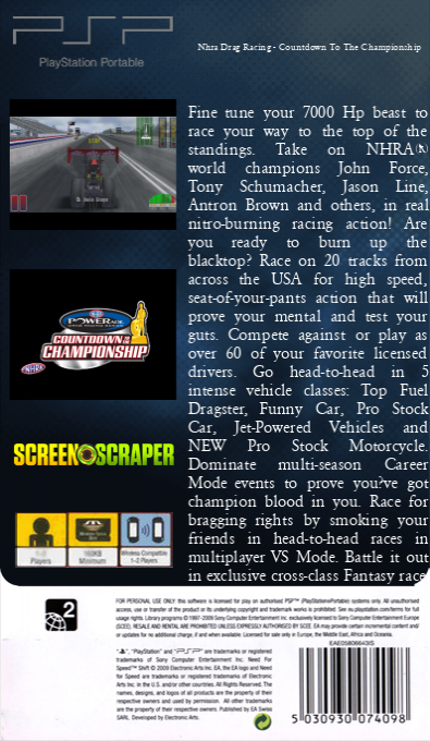 Nhra Drag Racing - Countdown To The Championship — box-2D-back (SS)