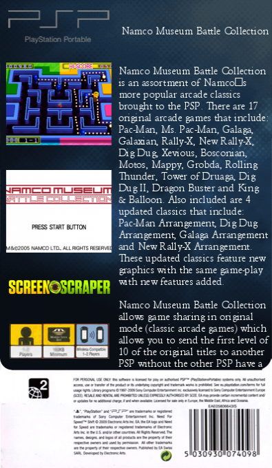 Namco Museum Battle Collection — box-2D-back (SS)