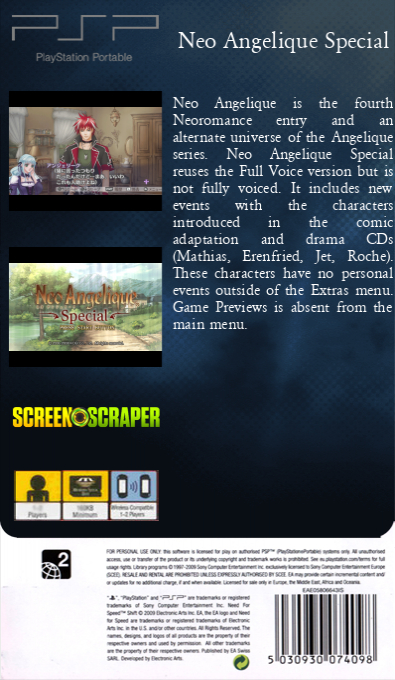 Neo Angelique Special — box-2D-back (SS)