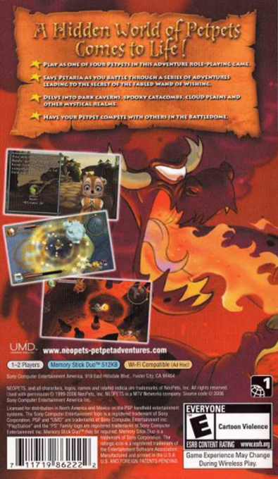 Neopets - Petpet Adventures - The Wand Of Wishing — box-2D-back (US)