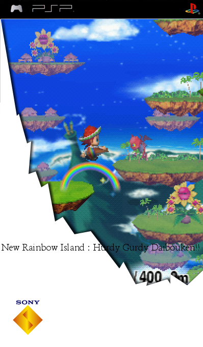 New Rainbow Island - Hurdy Gurdy Daibouken!! — box-2D (SS)