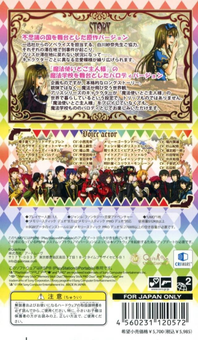 Omochabako No Kuni No Alice - Wonderful Wonder World — box-2D-back (JP)