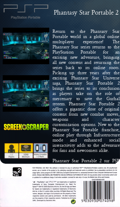 Phantasy Star Portable 2 — box-2D-back (SS)