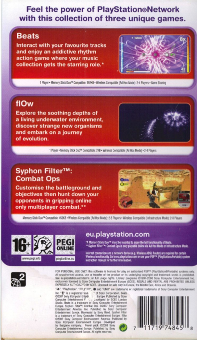 Playstation Network Collection - Power Pack, The — box-2D-back (EU)