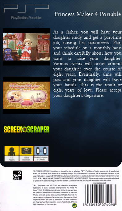 Princess Maker 4 Portable — box-2D-back (SS)