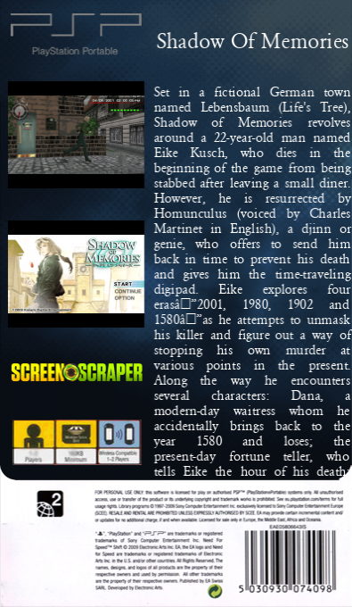 Shadow Of Memories — box-2D-back (SS)