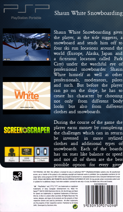 Shaun White Snowboarding — box-2D-back (SS)