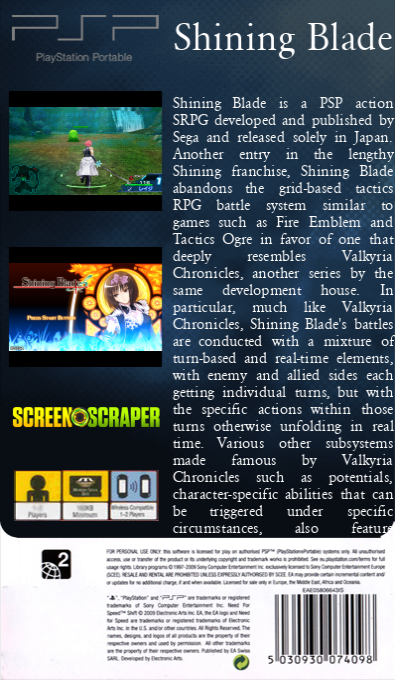 Shining Blade — box-2D-back (SS)
