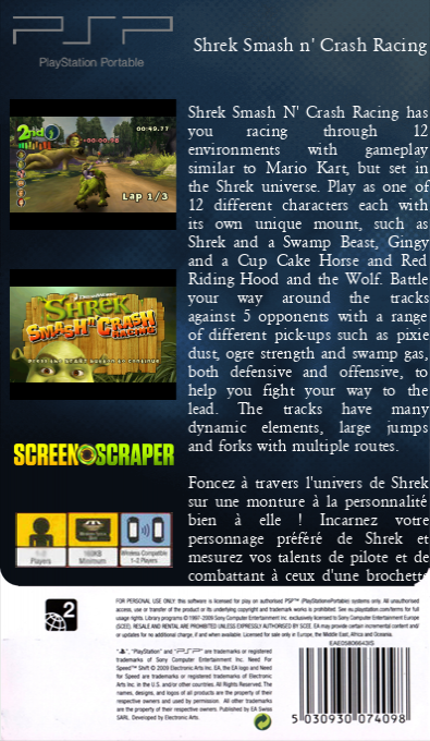 Shrek Smash n' Crash Racing — box-2D-back (SS)