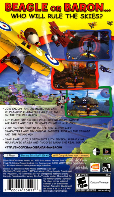 Snoopy Vs The Red Baron — box-2D-back (US)