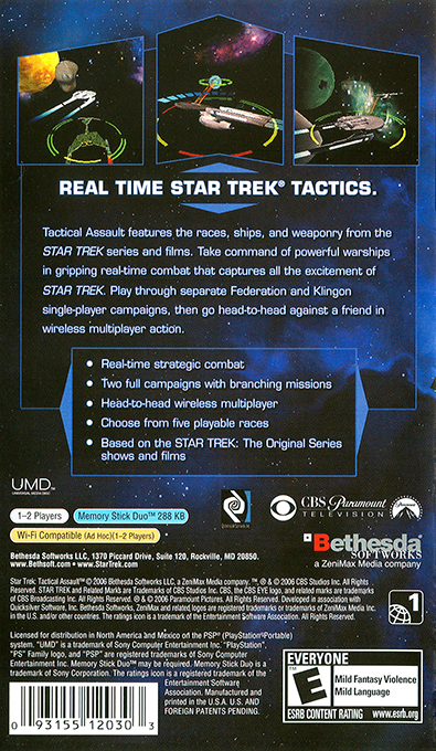 Star Trek - Tactical Assault — box-2D-back (US)