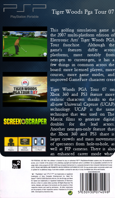 Tiger Woods PGA Tour 07 — box-2D-back (SS)