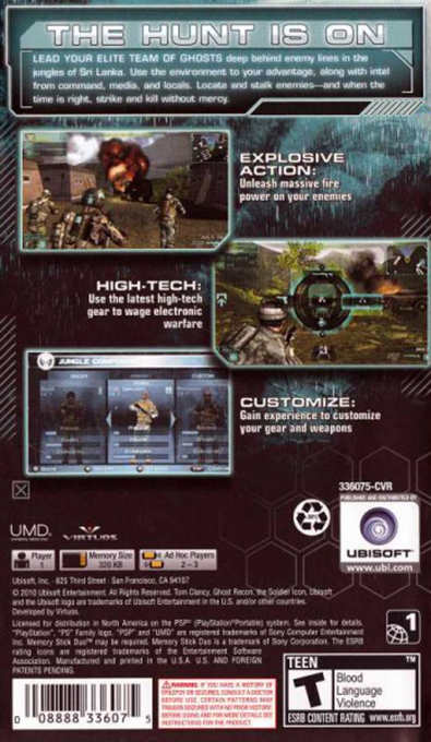 Ghost Recon - Predator — box-2D-back (US)