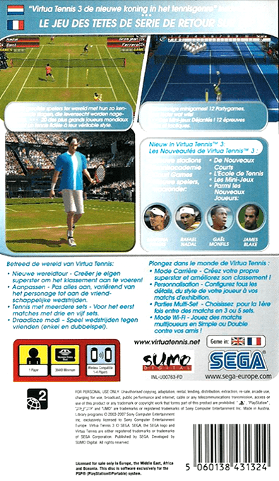 Virtua Tennis 3 — box-2D-back (EU)
