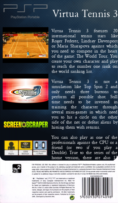 Virtua Tennis 3 — box-2D-back (SS)