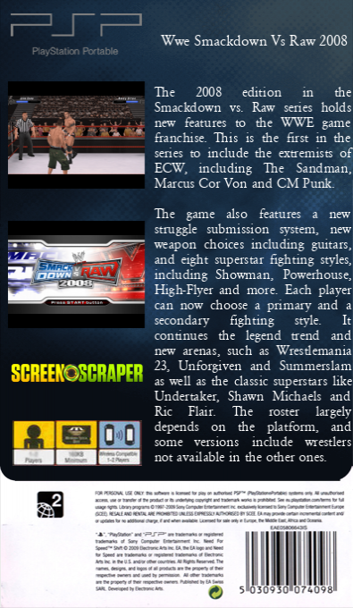 WWE SmackDown vs. Raw 2008 — box-2D-back (SS)