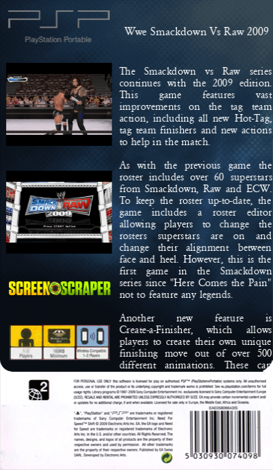 WWE SmackDown vs. Raw 2009 — box-2D-back (SS)