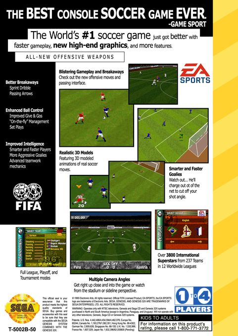FIFA Soccer 96 — box-2D-back (US)