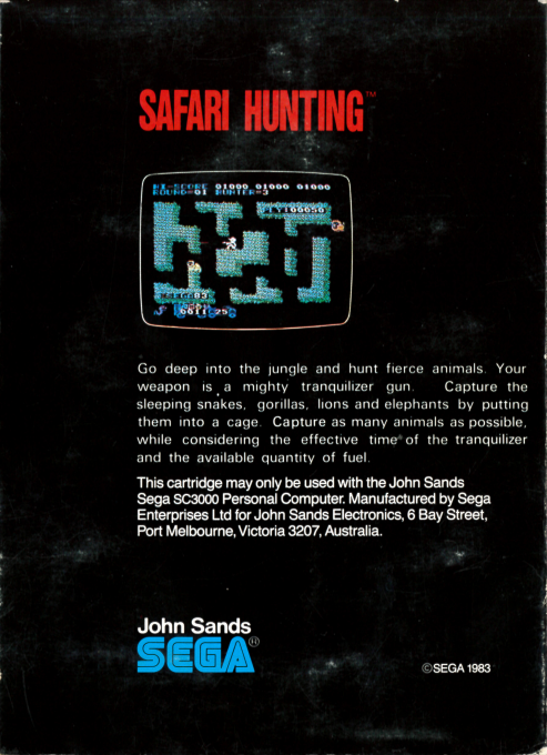 Safari Hunting — box-2D-back (AU)