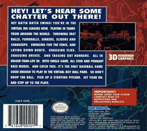 Virtual League Baseball — box-2D-back (US)
