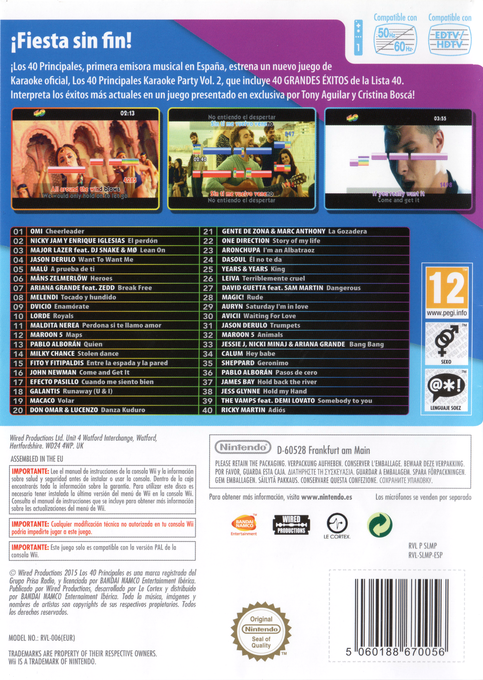 40 Principales, Los - Karaoke Party Vol. 2 — box-2D-back (SP)