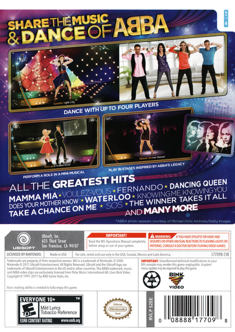 Abba You Can Dance — box-2D-back (US)