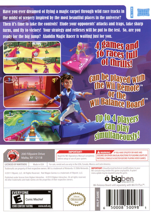 Aladin Magic Racer — box-2D-back (US)
