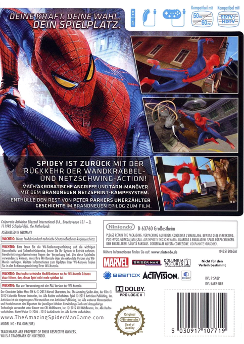 Amazing Spider-man, The — box-2D-back (DE)