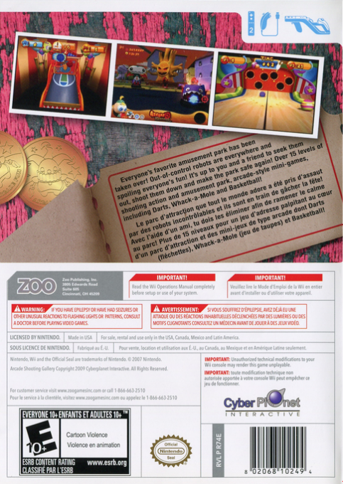 Arcade Shooting Gallery — box-2D-back (US)