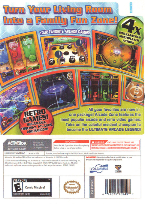 Arcade Zone — box-2D-back (US)