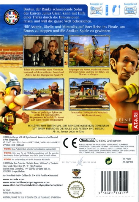 Astérix Aux Jeux Olympiques — box-2D-back (DE)